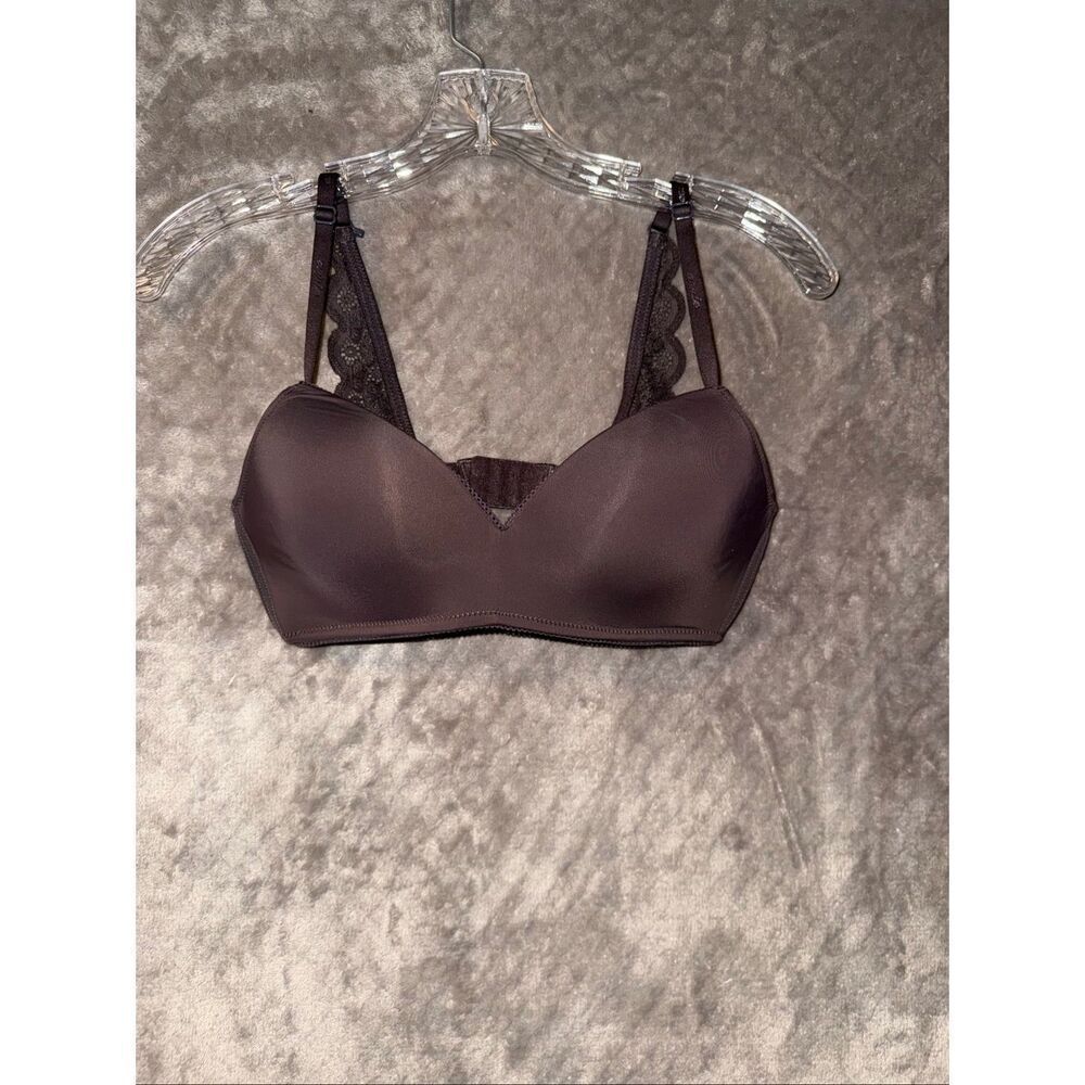 aerie Dark Brown Lace-Trim T-Shirt Bra